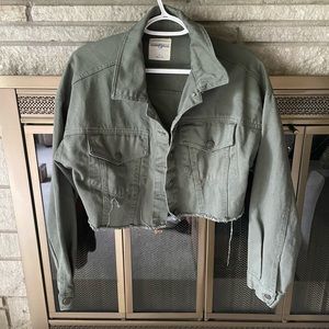 Khaki and blue denim jacket size medium